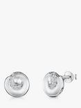 Jools by Jenny Brown Satin Cubic Zirconia Stud Earrings, Silver