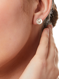 Jools by Jenny Brown Cubic Zirconia Swirl Satin Finish Stud Earrings