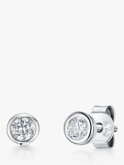 Jools by Jenny Brown 5mm Cubic Zirconia Rubover Stud Earrings, Gold, Silver