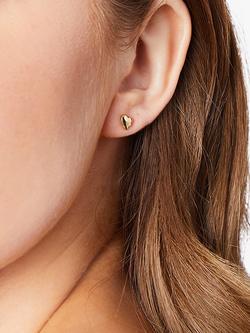 Jools by Jenny Brown Offset Curved Heart Stud Earrings - view 2, Gold