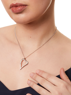 Jools by Jenny Brown Small Cubic Zirconia Dali Heart Pendant Necklace - view 2, Silver