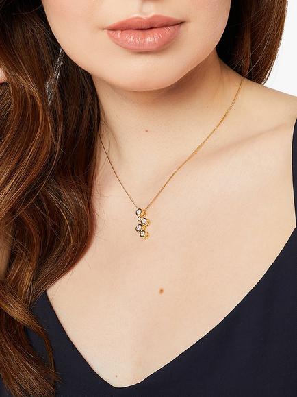 Jools by Jenny Brown 5 Cubic Zirconia Bubble Pendant Necklace - view 2, Gold