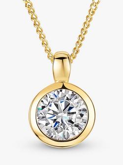 Jools by Jenny Brown 6mm Cubic Zirconia Rubover Pendant Necklace, Gold