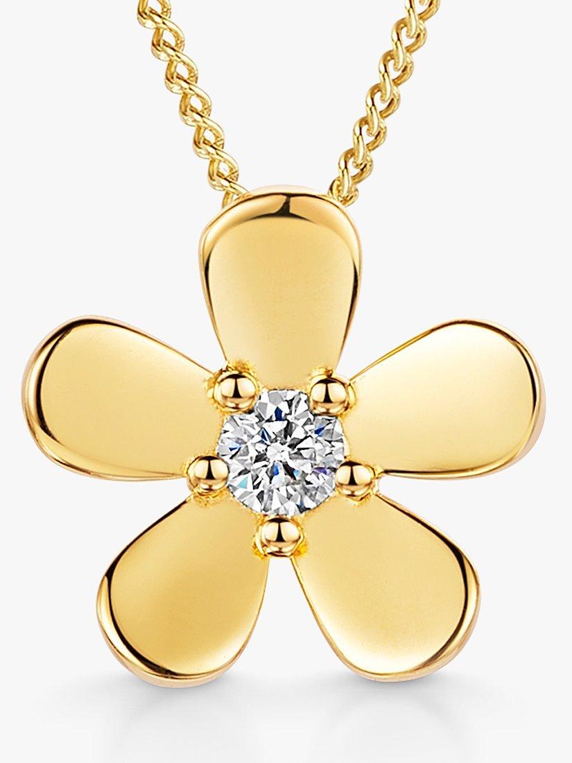 Product image 1 of 4, which shows Jools by Jenny Brown Cubic Zirconia Flower Pendant Necklace, Gold