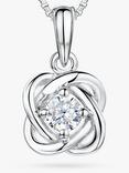 Jools by Jenny Brown Woven Cubic Zirconia Pendant Necklace, Silver