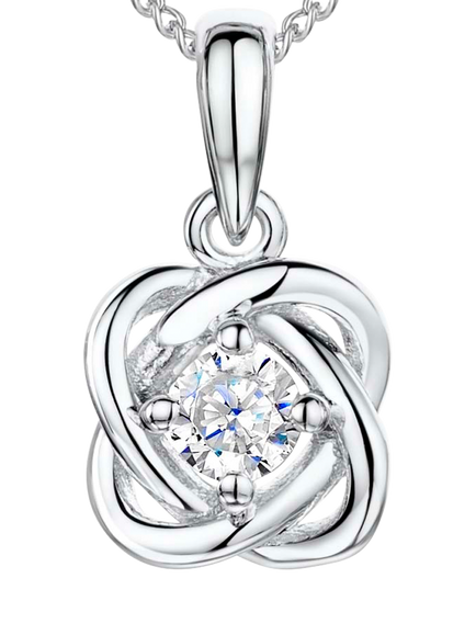 Jools by Jenny Brown Woven Cubic Zirconia Pendant Necklace, Silver