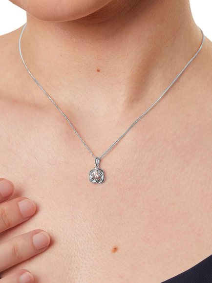 Jools by Jenny Brown Woven Cubic Zirconia Pendant Necklace - view 2, Silver