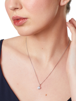 Jools by Jenny Brown 6mm Cubic Zirconia Rubover Pendant Necklace - view 2, Silver