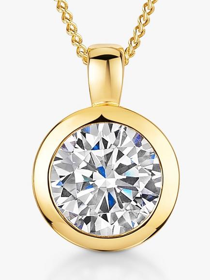 Jools by Jenny Brown Cubic Zirconia Rubover Pendant Necklace, Gold