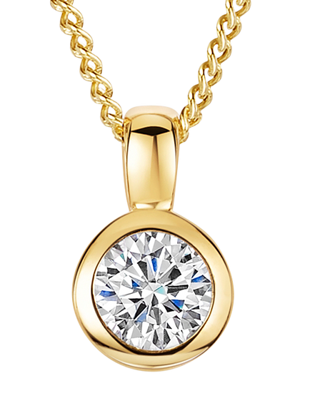 Jools by Jenny Brown 4mm Cubic Zirconia Rubover Pendant Necklace, Gold