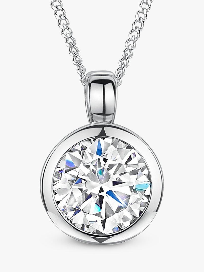 Product image 1 of 2, which shows Jools by Jenny Brown Cubic Zirconia Rubover Pendant Necklace, Silver
