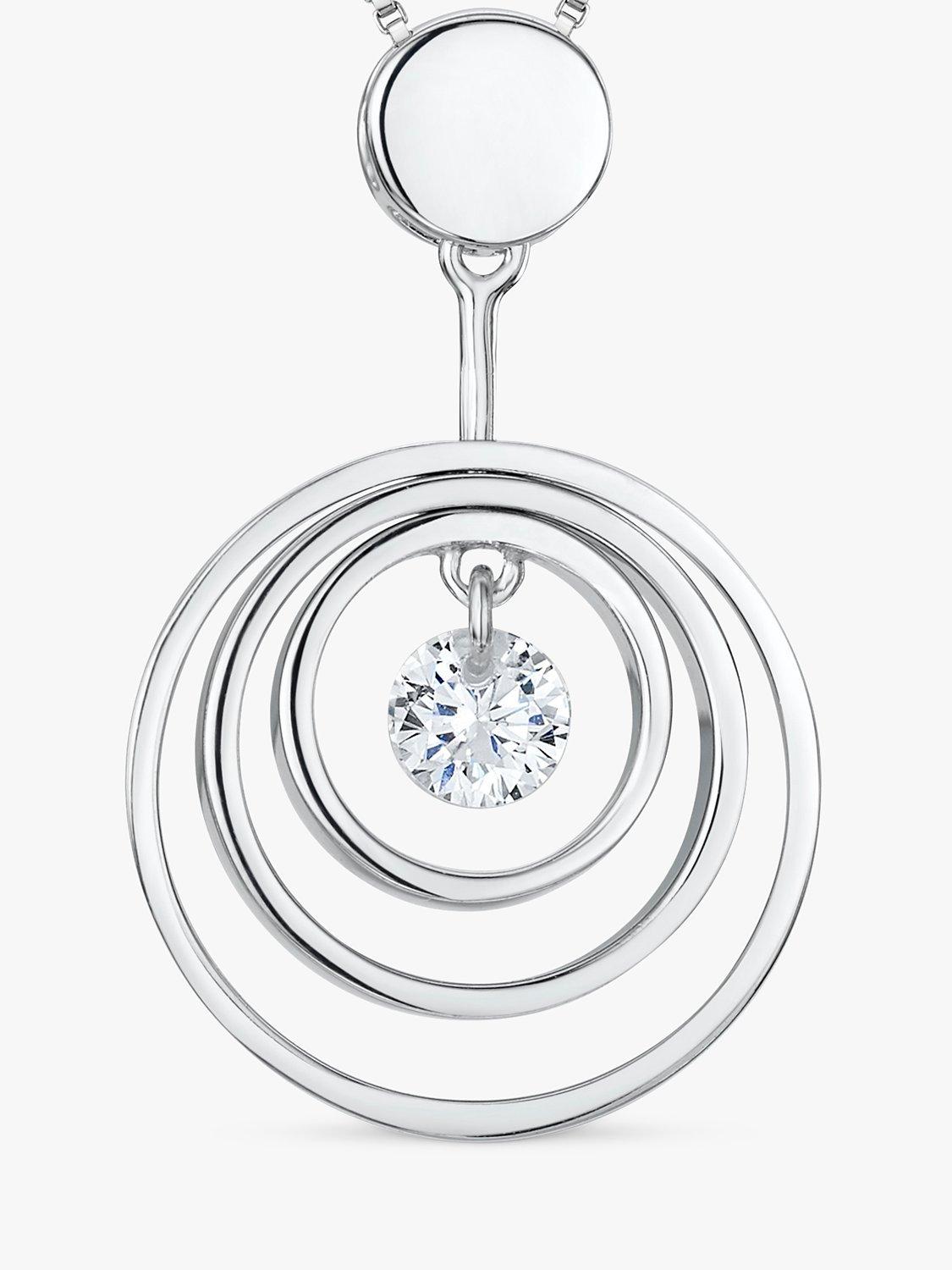 Product image 1 of 2, which shows Jools by Jenny Brown Open Circles Pendant Necklace, Silver