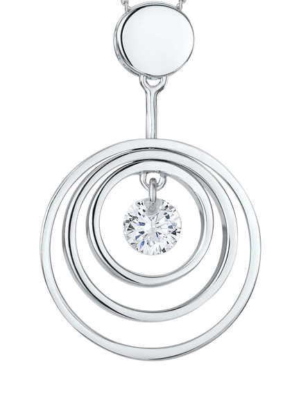 Jools by Jenny Brown Open Circles Pendant Necklace, Silver, Silver