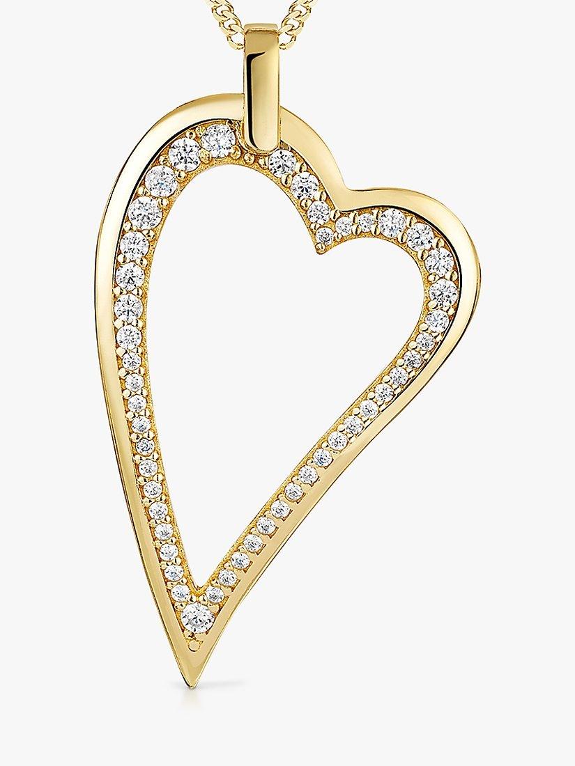 Product image 1 of 4, which shows Jools by Jenny Brown Small Cubic Zirconia Dali Heart Pendant Necklace, Gold