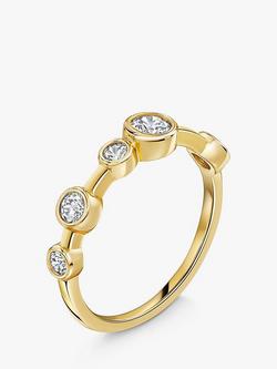 Jools by Jenny Brown Cubic Zirconia Bubble Line Ring - view 2, Gold