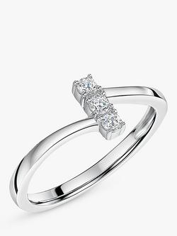 Jools by Jenny Brown Small 3 Stone Cubic Zirconia Ring, Silver, Silver