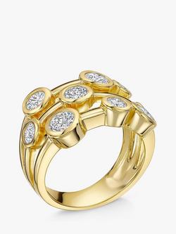 Jools by Jenny Brown 9 Stone Cubic Zirconia Bubble Ring, Gold - view 2, Gold