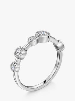 Jools by Jenny Brown Cubic Zirconia Bubble Line Ring - view 2, Silver