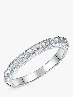 Jools by Jenny Brown Cubic Zirconia Half Eternity Ring, Silver, Silver