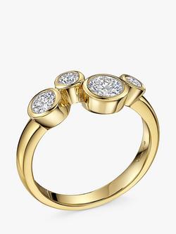 Jools by Jenny Brown 4 Stone Cubic Zirconia Bubble Ring, Gold - view 2, Gold