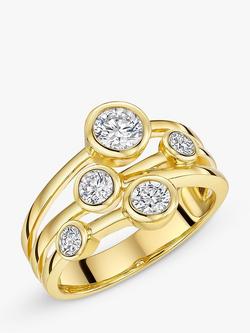 Jools by Jenny Brown 5 Stone Cubic Zirconia Bubble Ring, Silver, Gold