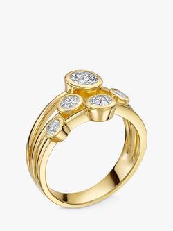 Jools by Jenny Brown 5 Stone Cubic Zirconia Bubble Ring, Silver - view 2, Gold
