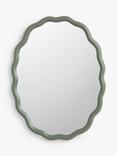 John Lewis Wiggle Oval Wall Mirror, 73 x 55.5cm, Green