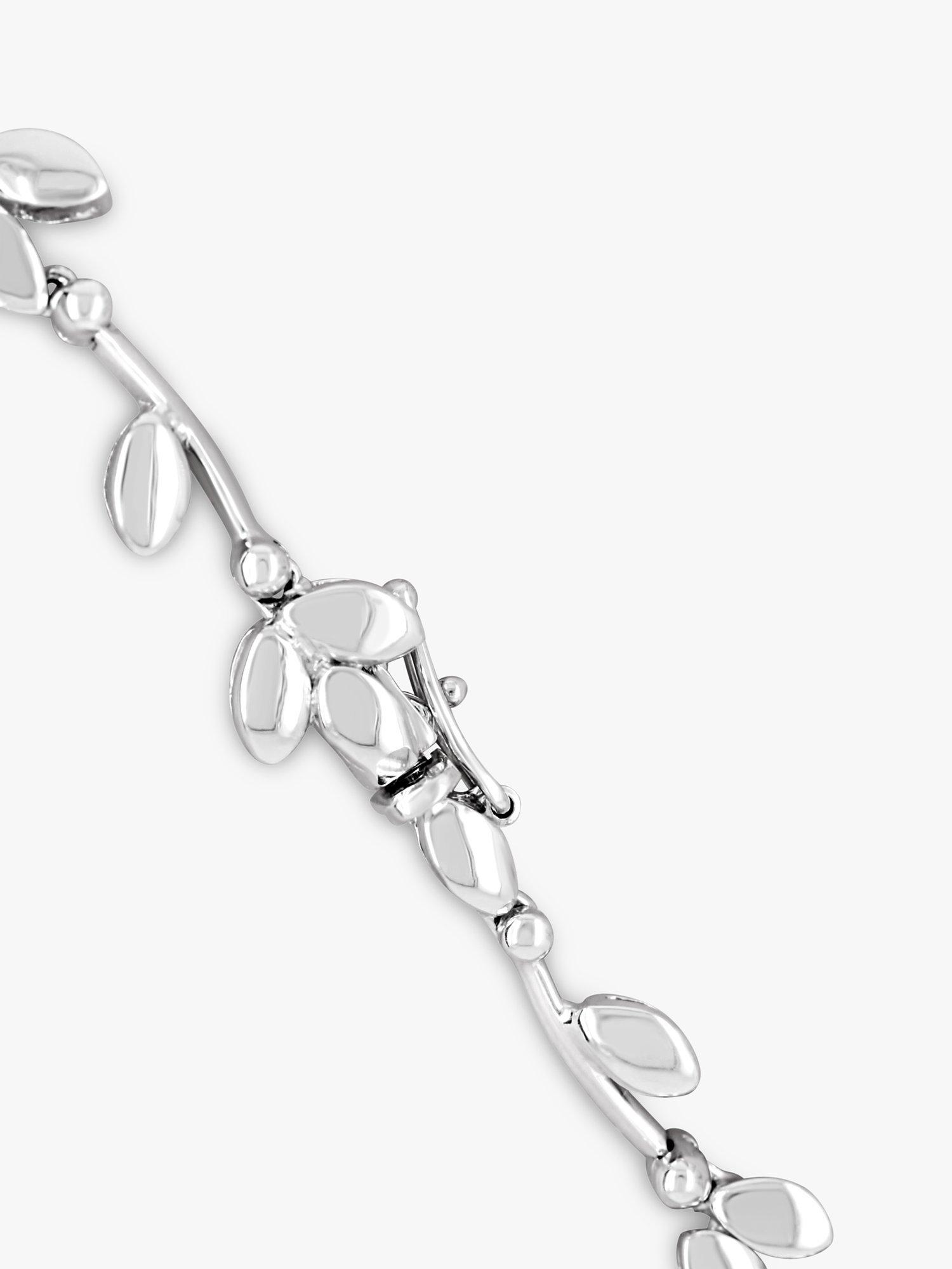 Product image 3 of 3, which shows Milton & Humble Jewellery Pre-Loved 18ct White Gold Diamond Leaf Collarette Necklace