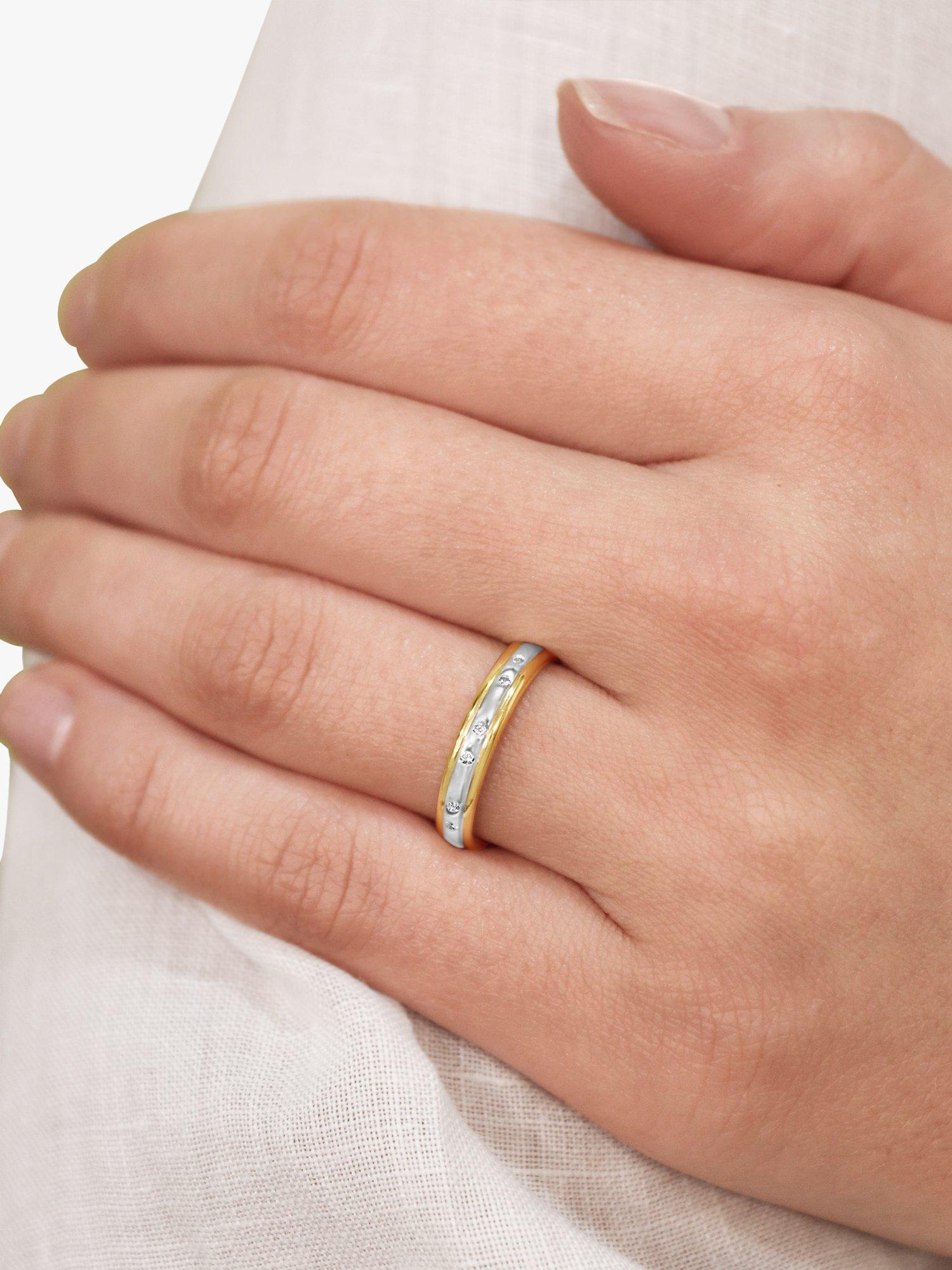 Product image 3 of 3, which shows Milton & Humble Jewellery Pre-Loved 18ct White & Yellow Gold Diamond Band Ring, Dated London 2000