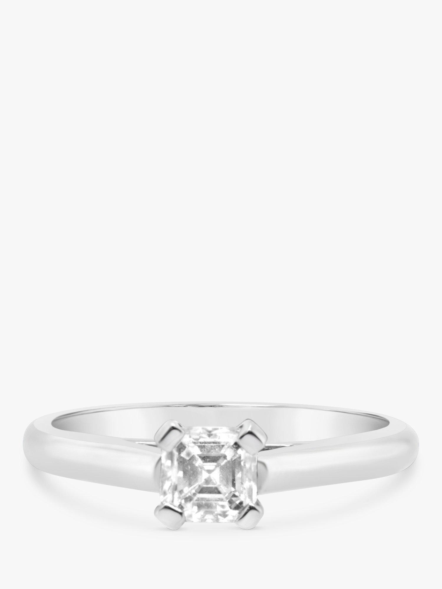 Milton & Humble Jewellery Pre-Loved 18ct White Gold Emerald Cut Diamond Engagement Ring