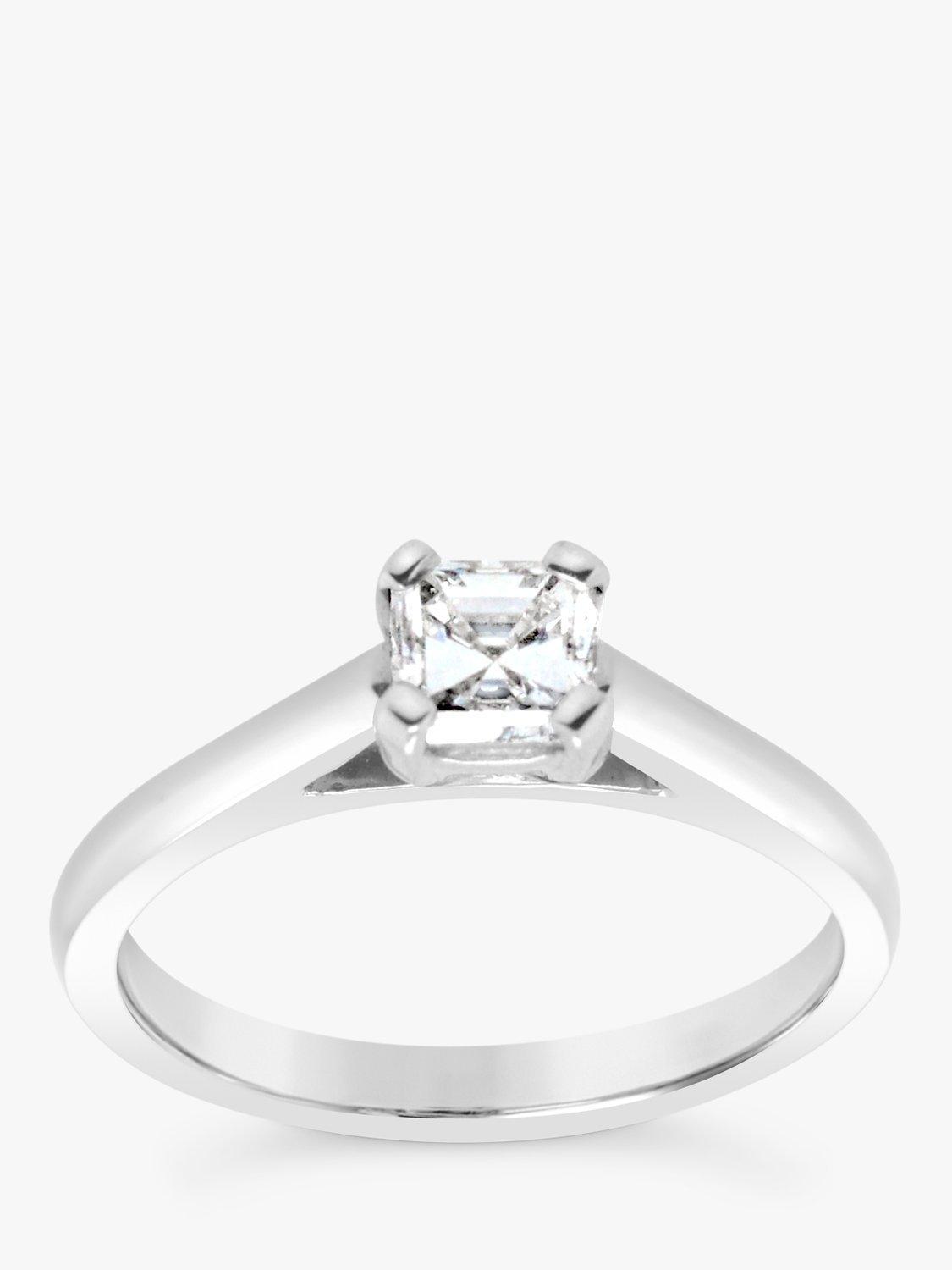 Milton & Humble Jewellery Pre-Loved 18ct White Gold Emerald Cut Diamond Engagement Ring