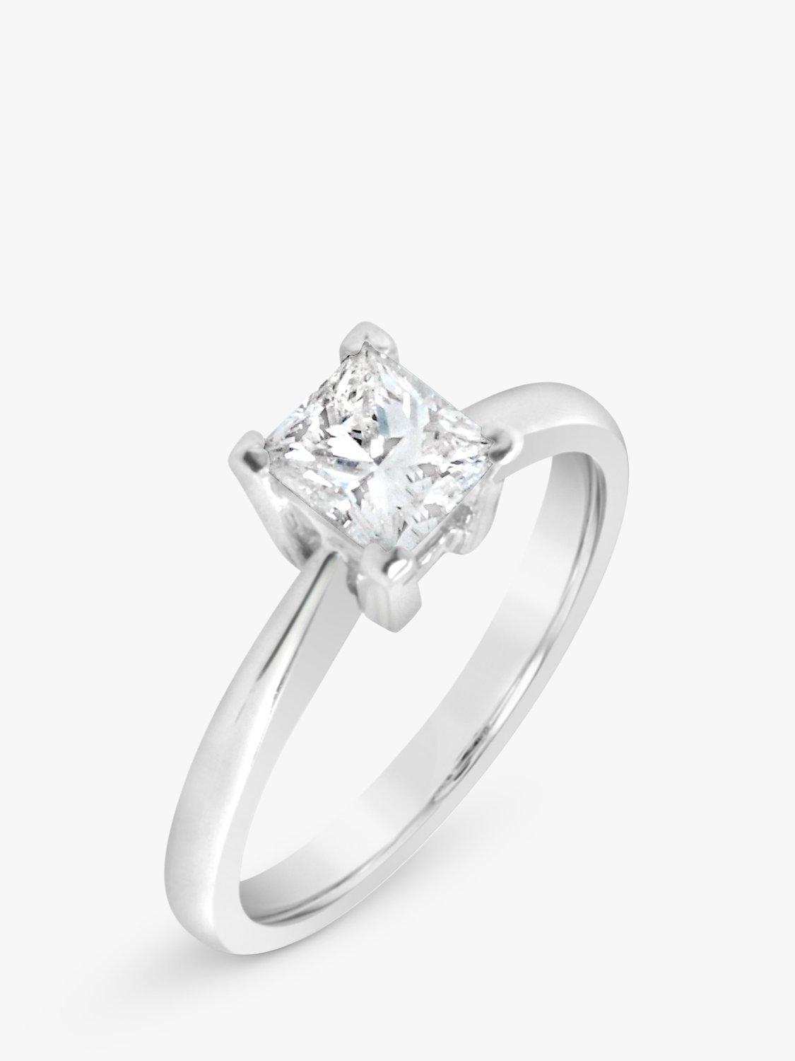 Product image 2 of 7, which shows Milton & Humble Jewellery Pre-Loved 18ct White Gold Princess Cut Diamond Engagement Ring