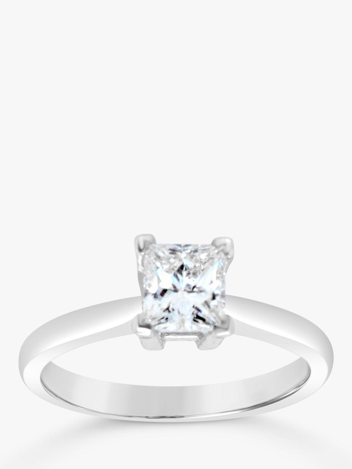 Product image 3 of 7, which shows Milton & Humble Jewellery Pre-Loved 18ct White Gold Princess Cut Diamond Engagement Ring