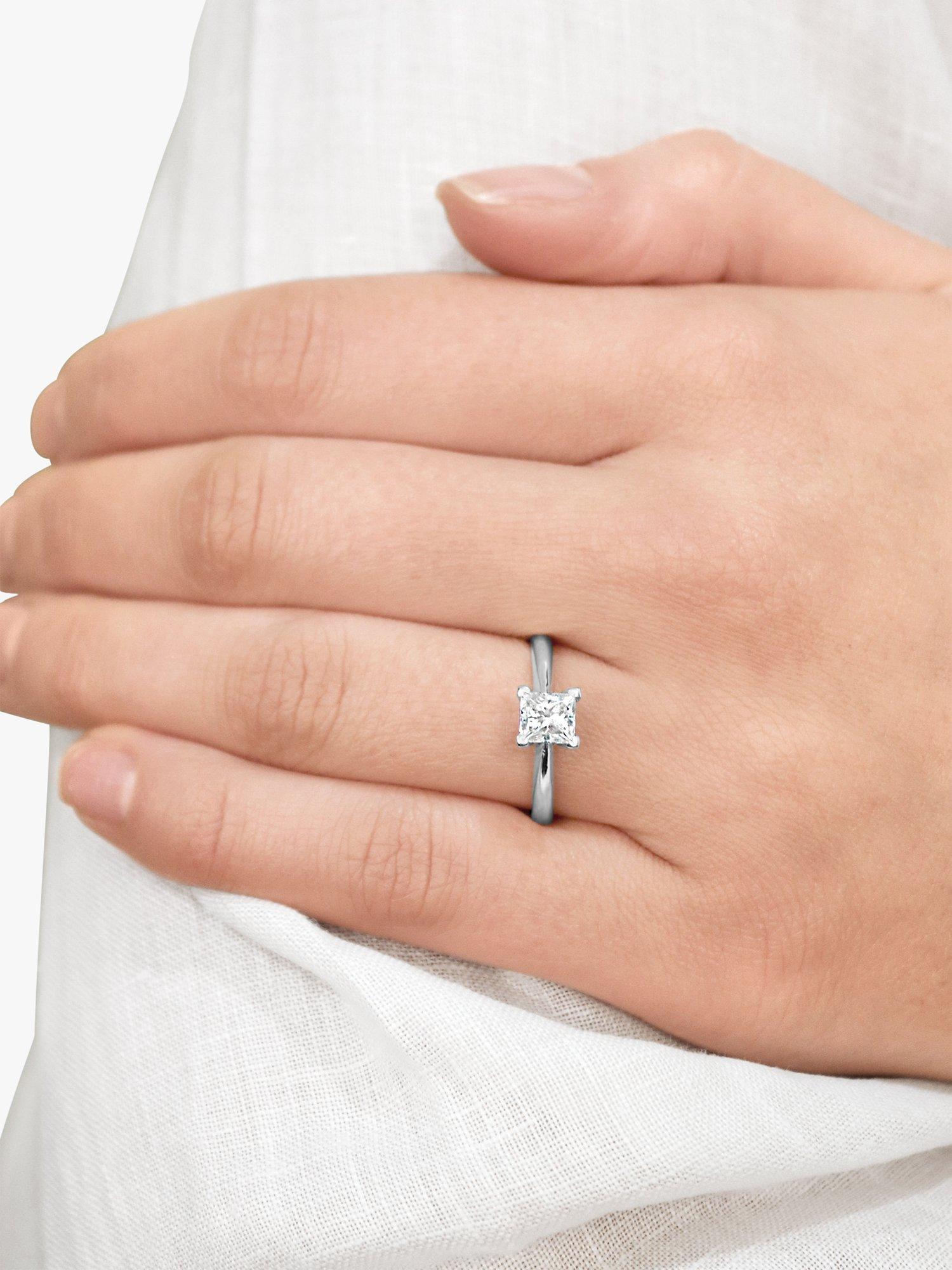 Product image 4 of 7, which shows Milton & Humble Jewellery Pre-Loved 18ct White Gold Princess Cut Diamond Engagement Ring
