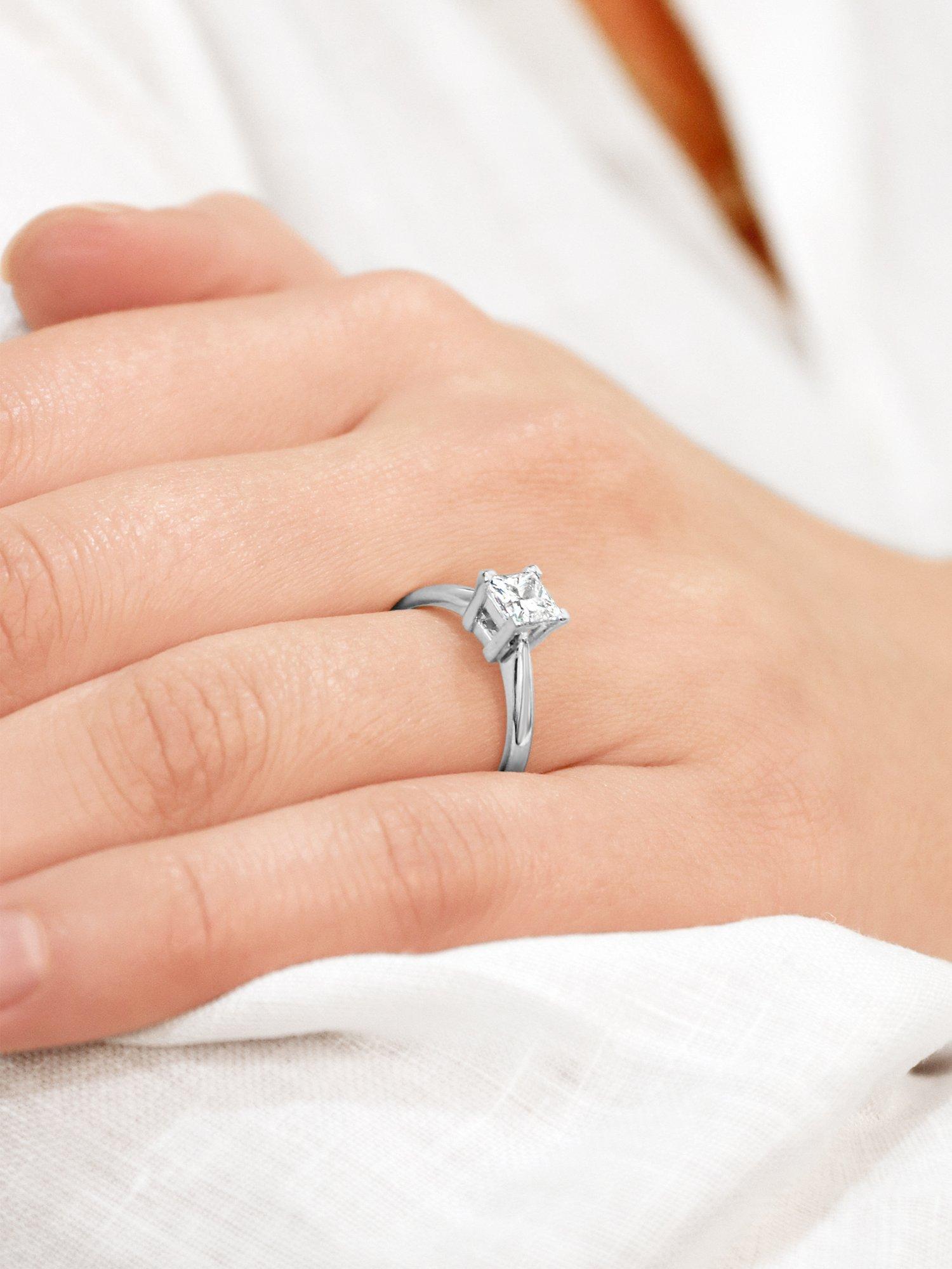 Product image 5 of 7, which shows Milton & Humble Jewellery Pre-Loved 18ct White Gold Princess Cut Diamond Engagement Ring