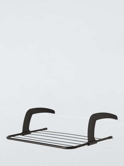 John Lewis Radiator Clothes Airer, Black - view 2, Matte Black