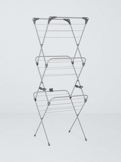John Lewis Slimline Indoor Airer, Silver, Grey