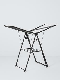 John Lewis X Wing Indoor Clothes Airer, Black - view 2, Black