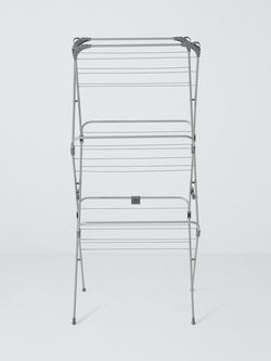 John Lewis Standard Indoor Clothes Airer, Silver - view 2, Grey