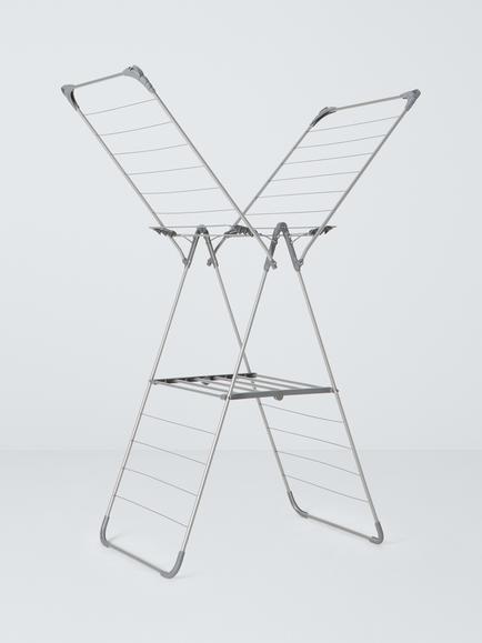 John Lewis Standard X Wing Indoor Clothes Airer, Grey, Grey