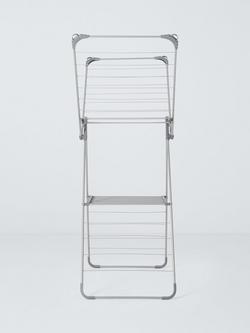 John Lewis Standard X Wing Indoor Clothes Airer, Grey - view 2, Grey