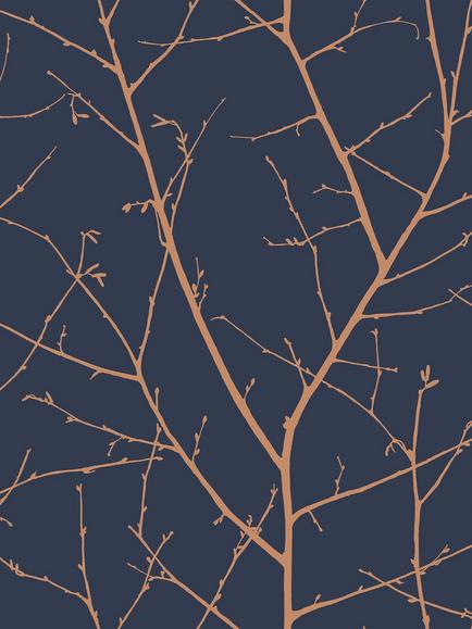 Graham & Brown Boreas Breathe Wallpaper, Blue, Midnight