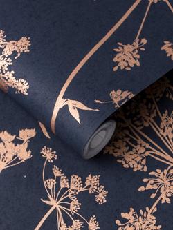 Graham & Brown Anthriscus Breathe Wallpaper, Blue - view 2, Dusk