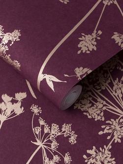 Graham & Brown Anthriscus Breathe Wallpaper, Blue - view 2, Plum