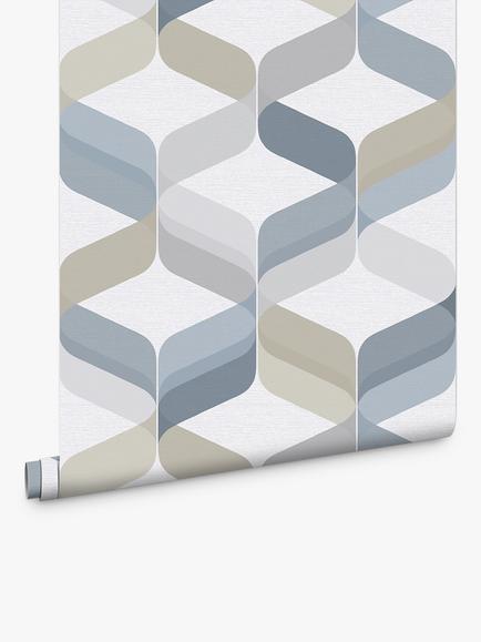 Graham & Brown Retro Wallpaper - view 2, Denim