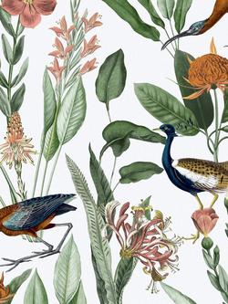 Graham & Brown Glasshouse Day Wallpaper, White/Multi, Day