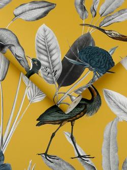 Graham & Brown Glasshouse Day Wallpaper, White/Multi - view 2, Mustard