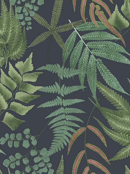 Graham & Brown Midsummer Fern Wallpaper, Navy