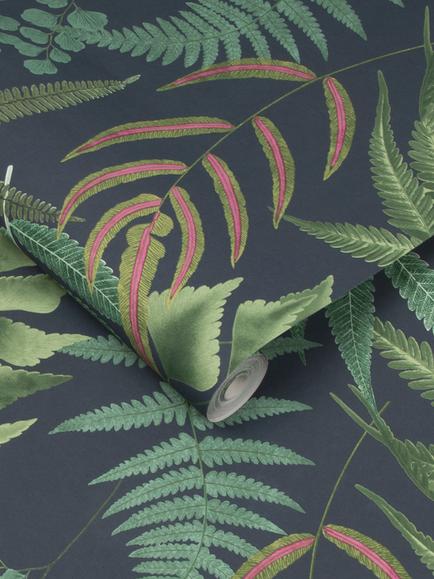 Graham & Brown Midsummer Fern Wallpaper - view 2, Navy