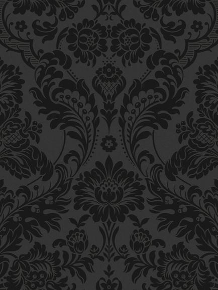 Graham & Brown Gothic Damask Noir Wallpaper, Noir